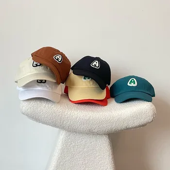 Детские шляпы, детская бейсболка С вышивкой буквой А, Весенне-летние Шляпы для мальчиков, Солнцезащитные кепки, Регулируемые кепки для костей 18