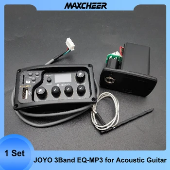 JOYO EQ-MP3 3-полосный ЭКВАЛАЙЗЕР с Тюнером и MP3-плеером, Акустическая Гитара, MP3-эквалайзер, Громкость музыки, Басы, Средние высокие частоты, Captador 1