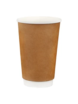 100 шт. / упак. Одноразовый бумажный стаканчик из крафт-бумаги с двухслойной изоляцией, чашка для чая с молоком, Кофейная чашка, полая чашка 23