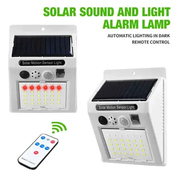 Беспроводная солнечная звуковая сигнализация, наружный звуковой сигнал для домашней охранной сигнализации, солнечный пульт дистанционного управления, сигнальная лампа 15