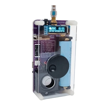 Прозрачное сварное SSB-полнодиапазонное радио, радиоприемник полного диапазона, высокочувствительное радио, интеллектуальное радио с аккумулятором 2500 мАч 18650 2