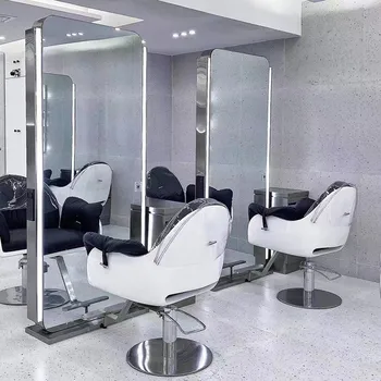 Модное кресло для салона красоты, зеркало, парикмахерское кресло, кожаная парикмахерская, специальный стул для стрижки, подъемник, вращающийся стул из нержавеющей стали