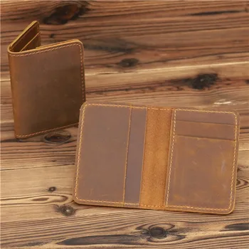 Мужской кошелек-визитница, кожаный минималистичный персонализированный маленький тонкий кошелек, тонкий мини-кошелек для кредитных карт, держатель банковской идентификационной карты, бумажник