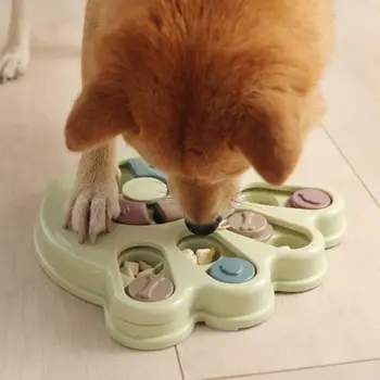 Игрушки-головоломки для собак, медленно подающие, повышающие IQ, Интерактивный игрушечный проигрыватель, миска для медленного поедания, обучающая игра для домашних кошек и собак 2