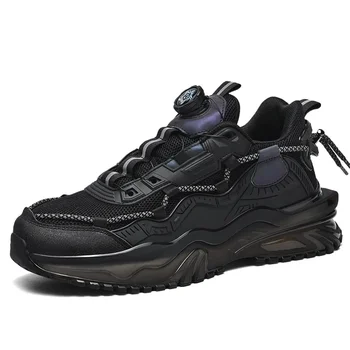 Мужская обувь Сетчатые дышащие кроссовки Мужские Вращающиеся шнурки Спортивная обувь для бега Повседневная удобная мужская вулканизированная обувь 10