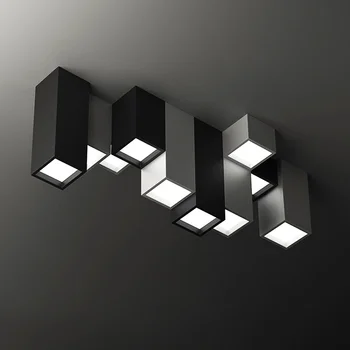 Современная лаконичная акриловая креативная комбинация геометрических светодиодных потолочных светильников home deco персонализированный квадратный потолочный светильник