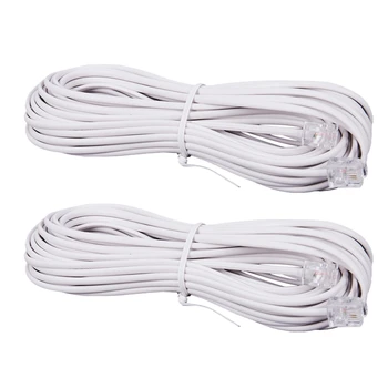 2шт Удлинительный кабель для телефонного разъема 10 м RJ11 белый 11