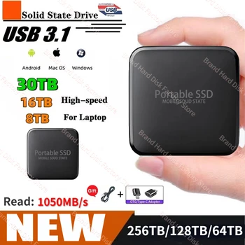 SSD 2 ТБ Жесткий диск 256 ТБ Высокоскоростной твердотельный накопитель Портативный внешний мобильный накопитель большого объема для настольных ПК/ноутбуков/ps5 11