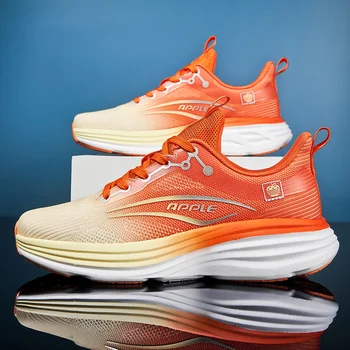 Высококачественные марафонские кроссовки для мужчин, оранжевые сетчатые женские Спортивные кроссовки для бегунов, Дышащие Свободные кроссовки для пар 3