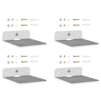 4X Настенная подставка для динамиков, маленькая настенная полка для динамиков для Bluetooth-динамиков, мобильных телефонов, (белый) 24