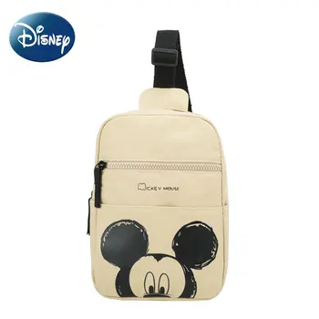 Холщовая нагрудная сумка Disney для мальчиков и девочек, сумка через плечо с Микки, милая мультяшная сумка-слинг, боковые сумки для мальчиков, бесплатная доставка 24