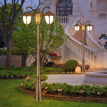 Уличный фонарь, открытый сад, вилла, ретро водонепроницаемый газон, уличный светодиодный столб высотой 3 м, сообщество, 85-265 В, лампа во дворе