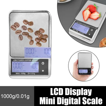 Мини-карманные весы, Электронные весы, Цифровые Кухонные весы для кофе, 1000 г / 0,01 г, Высокоточный Циклический Перезаряжаемый Автоматический таймер. 6