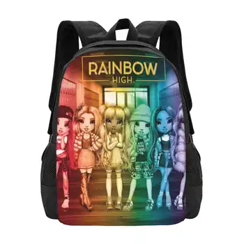 Rainbow High Group Художественные работы Школьные сумки Дорожный рюкзак для ноутбука Cool Girl Женщины Красочная красота Красивая Сексуальная Rainbow High Group 25