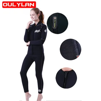 Oulylan, Неопреновый гидрокостюм с длинным рукавом 3 мм, мужской топ, Черный солнцезащитный крем, УФ-защита для серфинга, теплая куртка для дайвинга, комбинезон, рубашка для плавания 1