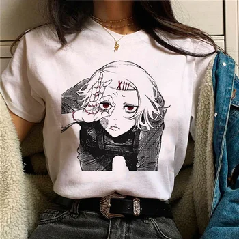 футболка tokyo ghoul, женский топ с японским аниме и графикой, одежда harajuku для девочек 4