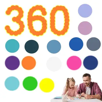 Маленькие стикеры 360 шт. круглые подушечки Яркие красочные клейкие заметки Прочные прозрачные яркие цветные самоклеящиеся подушечки круглые 14