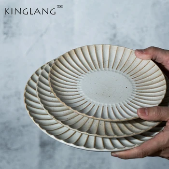 1 ШТ. Креативная тарелка для стейка KINGLANG Jingdezhen, домашнее блюдо для завтрака, тарелка для пасты, индивидуальное блюдо, фруктовая тарелка 6
