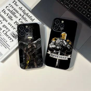 Чехол для телефона Templar Knight для iPhone 14 13 11 12 Pro 8 7 Plus X 13 Pro MAX XR XS MINI SE 2020, черные чехлы 8