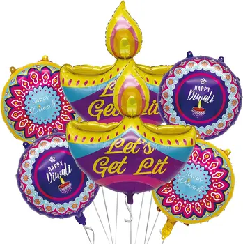 Украшения Дивали Воздушные Шары Happy Diwali Rangoli Вечерние Украшения для Индийского Тематического Фестиваля Deepavali Party Decoration Supplie 1