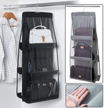 Для гардероба, Прозрачной сумки для хранения, подвесной сумки-органайзера, дверной настенной прозрачной сумки для обуви с вешалкой 25