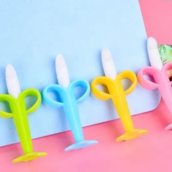 Детская силиконовая зубная щетка для ухода за полостью рта, мягкая зубная щетка для детей, прорезыватель в форме банана, игрушки для жевания, кольцо для прорезывания зубов, подарки для детей