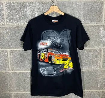 Винтажная футболка с рисунком Джеффа Гордона Racing для мужчин и женщин, все размеры LB3716