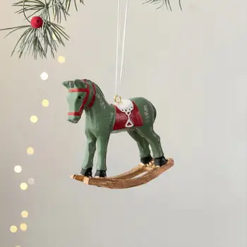 Винтажные рождественские украшения 3d мультяшная лошадка Украшение из смолы для Рождественской елки Ретро праздничное украшение Новый год на Рождество 4