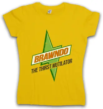 ЖЕНСКАЯ футболка BRAWNDO с логотипом компании The Thirst Mutilator Idiocracy Drink 9