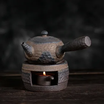 Японская грубая керамика, грелка для чайника ручной работы, керамический нагреватель для чая в стиле ретро, подставка для свечей, чайная плита, чайник Кунг-фу B 10