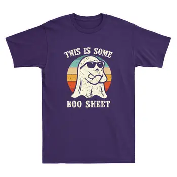This Is Some Boo Sheet Костюм призрака на Хэллоуин, юмористические высказывания, ретро мужская футболка с длинными рукавами 21