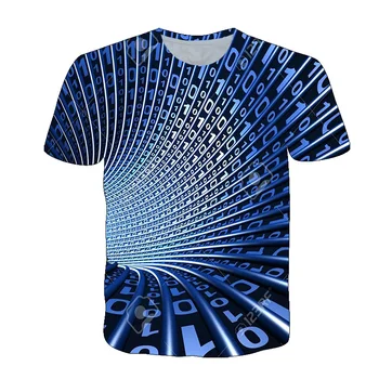 Новая мужская футболка с 3D-психоделическим рисунком Whirlpool, Летний тренд, футболки с трехмерной графикой, Модная повседневная футболка с принтом 22