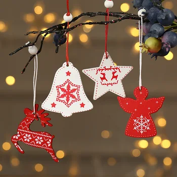 Рождественские украшения, Подарки для детей, подвески в виде Рождественской елки, Креативная деревянная обивка, подвески для мебели, аксессуары для поделок 2