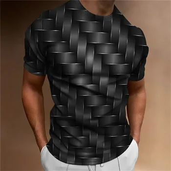 2023 Простая мужская футболка с геометрическим рисунком, мужской топ с 3D-принтом, повседневная одежда, Свободная футболка оверсайз в стиле ретро, толстовка 25