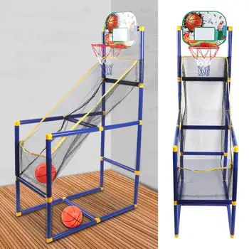 Портативная баскетбольная подставка для помещений и улицы Включает в себя баскетбольную сетку, обруч, игровую доску, детскую баскетбольную тренировочную игрушку 4