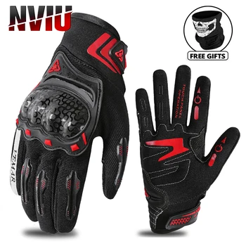 Мотоциклетные защитные перчатки DUHAN, противоскользящие перчатки для мотокросса, износостойкие светоотражающие мотоциклетные перчатки с сенсорным экраном 17