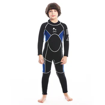 Детский гидрокостюм из неопрена толщиной 3 мм, цельный теплый купальник для мальчиков и девочек, для подводного плавания, серфинга, солнцезащитный костюм с медузами с длинным рукавом