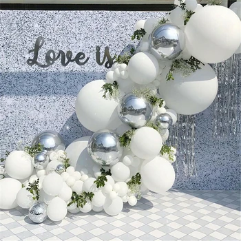 Свадебное украшение Комплект Арки из белых воздушных шаров С Украшением для вечеринки в честь Дня Рождения Детский воздушный шар из латекса для душа ребенка 13