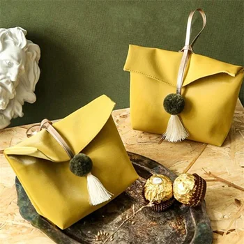 Высококлассная портативная кожаная сумка для конфет Ид Мубарак Украшение дома Детский душ свадебные подарки для гостей Коробки для упаковки шоколада  18