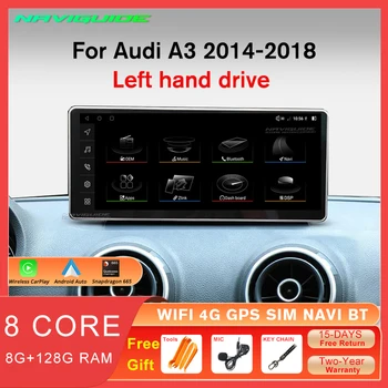 NAVIGUIDE 12,3-ДЮЙМОВЫЙ Автомобильный Радиоприемник Android 12 для Audi A3 2014-2018 1920*720 Слева 360 Мультимедийный Плеер Carplay Головное устройство GPS 19