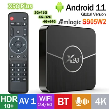 X98 Plus TV Box Android 11,0 Amlogic S905W2 X98Mini TVBox 4G 32G 64G AV1 BT 2,4G 5G Wifi 4K HDR Медиаплеер Телеприставка 3