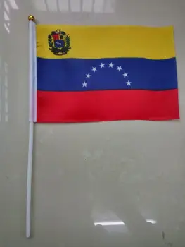 бесплатная доставка xvggdg 14 *21 см 100 шт./лот Акция Оптовая продажа allSm Венесуэльский ручной флаг, размахивающий национальным флагом 8