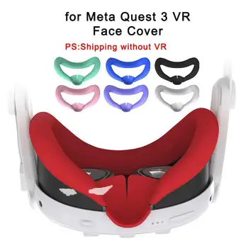 Для Meta Quest 3 VR Лицевая крышка Силиконовая маска для глаз Устойчивая к поту и пыли Сменная силиконовая накладка для лица и носа для аксессуаров Quest 3 25