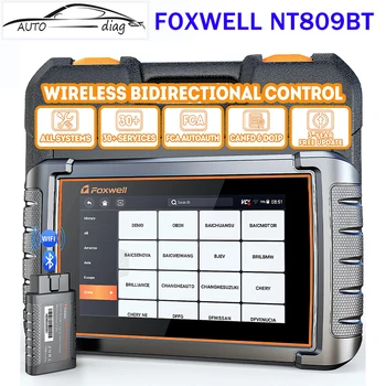 FOXWELL NT809BT Автомобильный Диагностический инструмент Для Сброса Всей системы A/F Двунаправленный Тест 30 + Сбрасывает Bluetooth OBD2 Сканер CANFD Считыватель кода 3