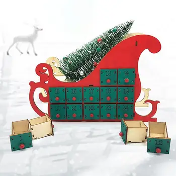 Сделай сам деревянный календарь обратного отсчета Дизайн ящиков Рождественская елка Адвент календари домашний декор