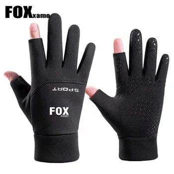 Foxxamo Зимние Перчатки Мужские для бега с сенсорным экраном, Противоскользящие, Светоотражающие, Водонепроницаемые, Ветрозащитные, теплые флисовые, лыжные, велосипедные, спортивные перчатки