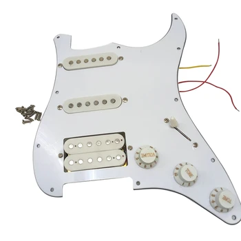 Накладка для электрогитары Звукосниматели с предварительно подключенной накладкой в сборе на 11 отверстий SSH Белый 23