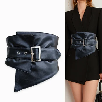 Эластичный Черный кожаный Широкий корсетный пояс, женское платье, Регулируемые Дизайнерские ремни Для женщин, Высококачественный пояс с широкими поясами 1