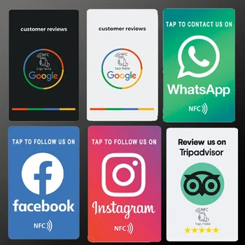 Универсальные карты отзывов Google с NFC для Android / iPhone Нажмите URL для написания карточек отзывов в социальных сетях 15