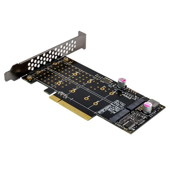 PCI-E X8 Двухканальный M.2 Nvme SSD для обновления карты расширения, карта адаптера твердотельного накопителя с интерфейсом M.2 M 11